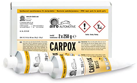 Carpox 500g Epoxidharz Spachtel Reparaturmasse für Kunststoffteile 250g Basis + 250g Härter Ausbesserung an Autokarosserie Boot Wohnwagen Board Kanu