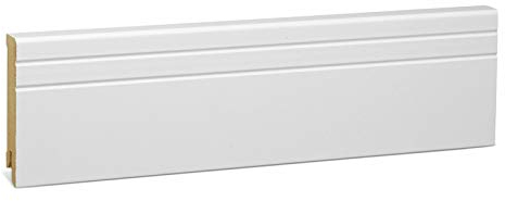 KGM Sockelleiste Neo – Weiß folierte MDF Fußbodenleiste – Maße: 2400 x 16 x 80 mm