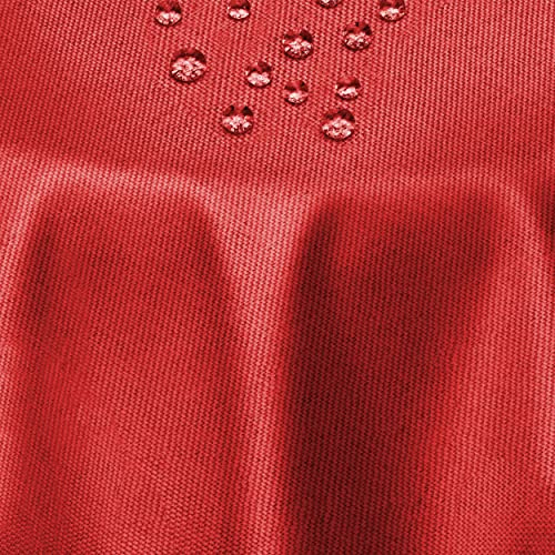 DecoHomeTextil Leinen Optik Tischdecke Rund 140 cm Dunkelrot | wasserabweisend, fleckenabweisend, abwaschbar, Lotuseffekt