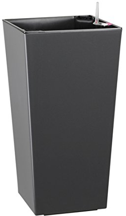 Dehner Kunststofftopf Elise mit Selbstbewässerungs-System, ca. 36 x 20 x 20 cm, anthrazit