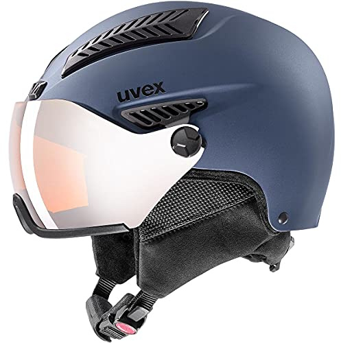 uvex hlmt 600 visor - skidhjälm för dam och herr - med visir - individuell storleksanpassning - blue matt - 55-57 cm
