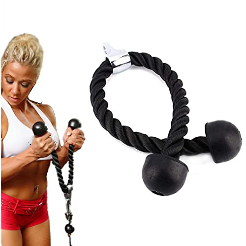 Fitness, Nylon Trizepsseil Fitness Zubehör Trizeps Trainingsgerät kabelzug Seil Kabelturm Griffe für Workout am Kabelzug oder Kraftturm, 70cm