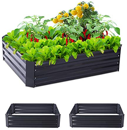 Taleco Gear 2-Pack(120×90cm) Outdoor Raised Beds for Garden Metal Elevated Planter Box Steel Large Vegetable Flower Bed Kit……