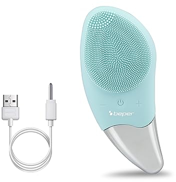 BEPER, P302VIS002 Spazzola Pulizia Viso e Massaggiatore Contorno occhi, Impermeabile, Tecnologia Sonic, Ricaricabile tramite cavo USB, Autonomia 90 min, Ideale per tutti i tipi di pelle