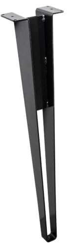 WAGNER Möbelbein/Möbelfuß/Tischbein/Sofafuß - V-Style - 28/140 x 80 x 710 mm, Stahl pulverbeschichtet schwarz matt, filigraner und edler Retro Look mit Loft Charakter - 12067101