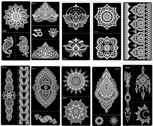 BEYOND Neena - Stencil per tatuaggi con mandala, 10 fogli