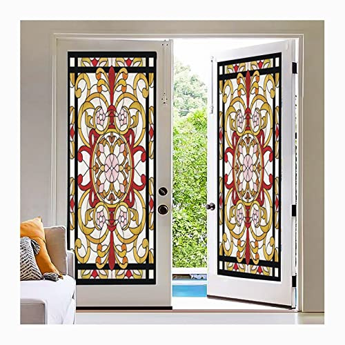 Siunwdiy Adesivi per finestre privacy autoadesivi, pellicole per vetri autoadesivi per vetri, controllo del calore mosaico Adesivo statico in vetro smerigliato multicolore,H,40x100cm(16x39inch)