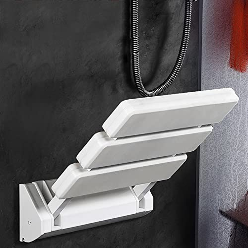 Klappbarer Duschsitz Duschklappsitz zur Wandmontage Duschstuhl Duschhocker Badestuhl 33 * 32 * 5 cm (weiß)