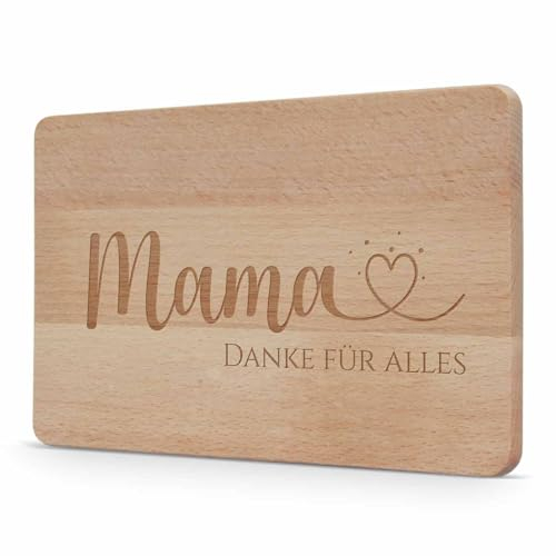 Holz Brettchen personalisiert mit Gravur - Muttertagsgeschenk für Mama - rühstücksbrettchen als tolle Geschenkideen Muttertag Geburtstag - individuelles Holzbrettchen
