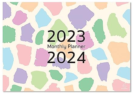 Exacompta - Ref. GS030Z Juni 2023 – Juli 2024 Tischkalender/Monatsplaner, Monat pro Seite, inklusive UK-Feiertage, 210 mm x 150 mm, steht sicher auf einem Schreibtisch oder Regal