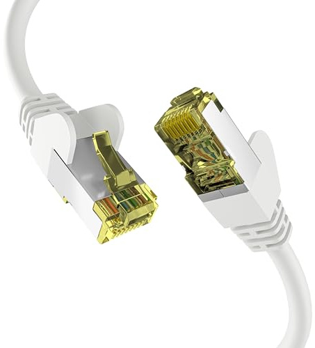 EFB-Elektronik - CAT. 6a Netzwerkkabel bis zu 10 Gbit - 30 m LAN Kabel Ethernet Kabel Patchkabel mit Klinken-/Knickschutz - RJ45 Anschluss, S/FTP PIMF Schirmung - Weiß