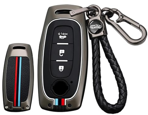ontto Custodia per chiave auto, in metallo, adatta per Nissan X-Trail T33 Qashqai J12 Teana Altima Ariya B6 B8 Juke 2022 2023 3 tasti chiave auto Keyless Go custodia portachiavi B nero