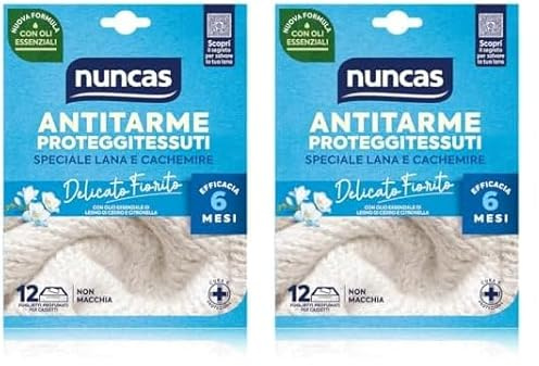 Nuncas Antitarme forte delicato fiorito 12 foglietti (Confezione da 2)