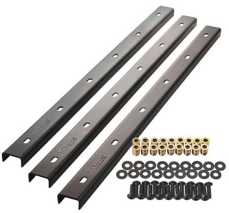 SOTECH Barres d'arête 3 pièces en forme de U en acier au look industriel 70 x 4 x 2 cm pour plateaux de table/vis de fixation et manchons à visser inclus Profilé de renfort, profilé en U