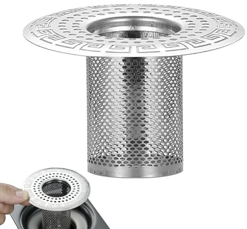 Filtro di scarico per vasca da bagno - Filtro in acciaio inossidabile per lavandino del bagno, raccogli capelli per scarico doccia, filtro di scarico anti intasamento per vasca da bagno e cucina