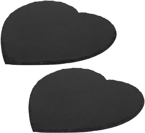 DBREAKS 2 pezzi Piatto di Ardesia 20x20cm, Piatti in Ardesia per Sushi e Formaggio, Piatti in Ardesia Naturale, Sottopiatti in Ardesia, Ardesia Tovagliette per Alimenti Lavabile