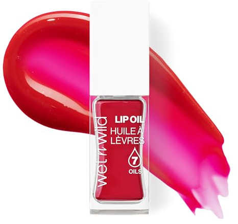 Wet n Wild Getöntes Lip Oil, Pflegendes & Nicht-Klebriges Rotes Lipgloss Mit 7 Natürlichen Ölen, Leichte Formel Für Spiegelähnlichen Glanzeffekt, Farbton Heart Rate