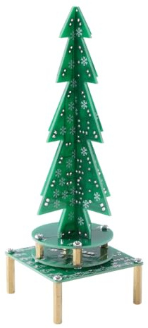 Kit di Montaggio per Albero di Natale Elettronico – Albero Musicale a LED Rotante con 37 LED Colorati, Kit Albero Elettronico Fai-da-te, Ideale per Decorazioni Natalizie e