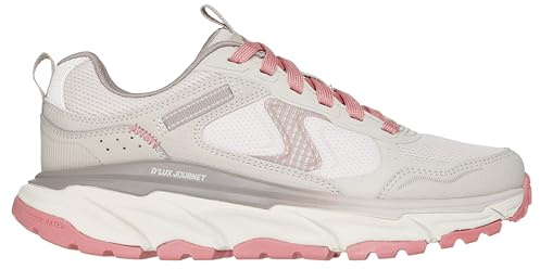 Skechers D'lux Journey Franconia - Tenis para Mujer, Cuero Natural Textil Rosa sintético, 38 EU