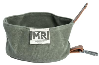 Martin Rütter Reisenapf für Hunde – faltbar, mit Karabiner, ideal für unterwegs & Reisen, leicht & platzsparend (Khaki)