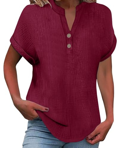 T Shirts Rouge Femme Soldes Tops Femme Paillette Soldes Tee Noel Haut Dentelle Chic Chemise Et ÉLéGant Tee Long Grande Taille Printemps Manches Courtes Chemisier A Volant Longue Blouse
