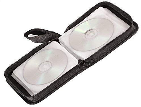 GOODS+GADGETS CD-Wallet/Mappe & DVD-Tasche aus robustem Nylon und Zwischenseiten aus Stoff, Disc-Organizer verschließbar mit Reisverschluss (40 CDs)
