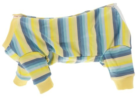 CIYODO Pet Surgery Suit Atmungsaktives Lecken Outfit für Schutzanzug für Abdominalwunden für Postoperative Pflege und Verletzungen mit Streifen
