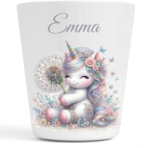 Générique Gobelet en Plastique pour Enfants | Gobelet Personnalisé avec Nom |Verre Plastique Incassable Personnalisé manette de jeux vidéo (Licorne Emma)
