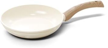 Cook & Pan - Go Ivory Pfanne 20 cm-Induktionsgeeignet-PFAS frei Keramik-Beschichtung -Antihaft- wärmeisolierter Griff- Aluminium - Creme