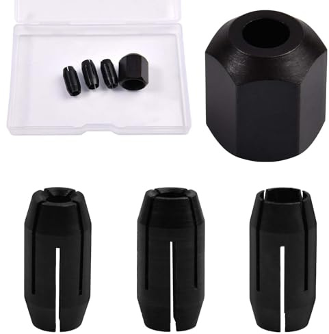 LEONTOOL CN1 Kit de pince et d’écrou de rechange, 3 pièces CN1 389244-00 389243-00 Pinces d’outil de découpe (1/8, 5/32, 1/4) pour outils de scie à spirale Rotozip Défonceuses de cloisons sèches