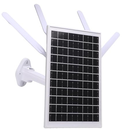 Sxhlseller Router Modem da 12 W Solare 4G LTE, IP66 Extender WIFI 6 WIFI 6 con Slot SIM da 300 Mbps Batteria a Lungo Raggio da 18000 MAh per Farm di Sorveglianza Esterna (Antenne nere)