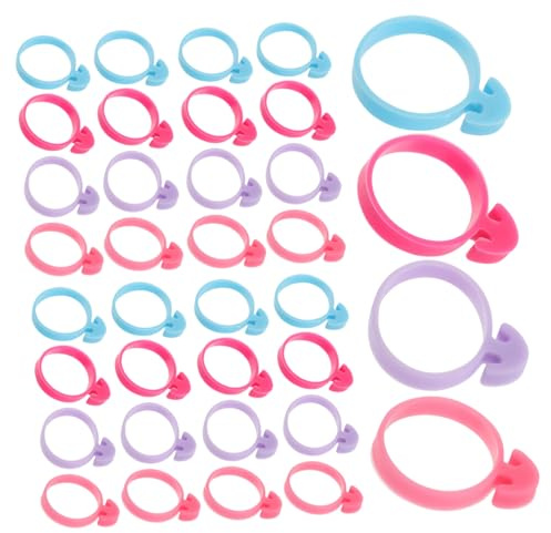 Alipis 40pcs Silicone Pastry Bag Holder Clips Leakproof Decorative Piping Bag Ties for Cake Cupcakes Cookies Baking Accessories in Blue Purple Pink Red