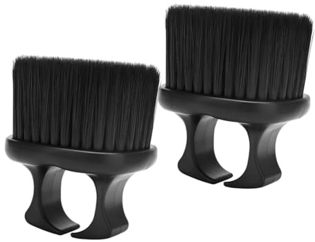BAZEITFLOW 2 Stück-pack Bartpflegebürste für Männer mit Fingerring Design Tragbare Bürste aus Pp und Nylon zur Reinigung von Abgebrochenen Haaren im Outdoor und Barber Shop Einsatz