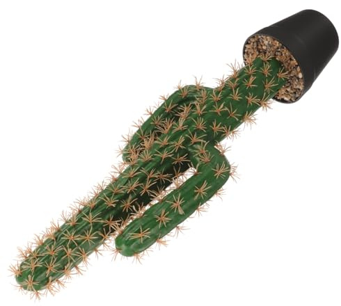 LIFKICH Cactus Artificiale in Vaso con Design Realistico Pianta Succulenta Finta da Tavolo Decorazione Bonsai Tropicale Compatta per Arredamento Casa e Ufficio