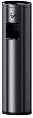 Xumh2024-3 Papelera de basura Contenedor de basura comercial for interiores y exteriores con tapa, de acero inoxidable y de pie.(Negro)