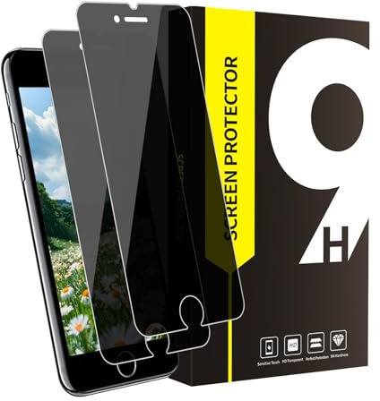 Bodyguard 2 Stück Privacy Schutzfolie für iPhone 6/6s/7/8/SE 2020 Sichtschutzfolie, HD Bläschenfrei Anti-Öl Anti-Kratzer iPhone SE 2020 Schutzglas, 2.5D Edge Anti-Spy Privacy iPhone 8 Blickschutzfolie