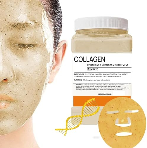 POZTL Kollagen Jelly Mask Powder, Kollagen Hydro Peel-Off ansiktsmask för anti-aging, stramning, rynkor och tråkig hud, professionell DIY SPA-mask