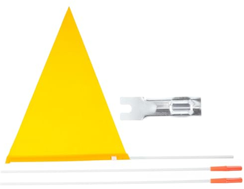 HONMEET Bandera de Seguridad para Bicicleta Mástil de Fibra de Vidrio Resistente al Desgaste, Bandera Publicitaria Amarilla Portátil, Poste Ajustable para Ciclismo y Señalización de