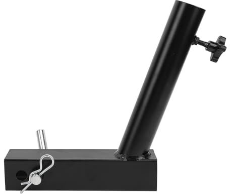 aqxreight Heavy Duty Hitch Flag Holder Angled Design for Trucks RVs Trailers Secure 2 Inch Receiver Mount Flagpole Bracket for Outdoor Events