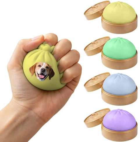 Personalisierter Squishy Dumpling mit eigenem Foto, Giant Dumplings Squishy Dumpling Squishies Mystery Stressball Fidget Toys Geschenkidee für Männer und Frauen (C)