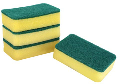 Veemoon 12pcs High-Density Yellow Sponge Scouring Pads for Kitchen Cleaning, Delicate and Strongly Water Absorbing Dishwashing Sponge Cleaners, for Bathroom and Kitchen Cleaning Tasks