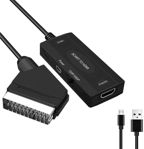 Aobiforu SCART to HDMI Converter Cable 1080P/720p Analog to Digital HDMI HD Video Audio Adapter for HDTV DVD Play