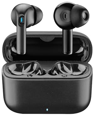 cellularline auricolari true wireless Wavy In-Ear dotati di una custodia di ricarica, la connessione automatica, i controlli touch e fino a 16 ore di autonomia totale, nero