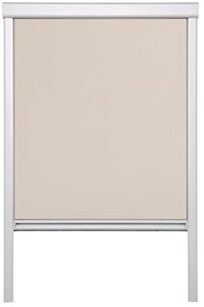 Lichtblick Dachfensterrollo Thermo-Rollo Skylight, Verdunkelung, stufenlose Bedienung, mit Seitenschienen, Passgenau für Velux-Dachfenster Creme,61,3 x 116,0 cm (M08) (B x L)
