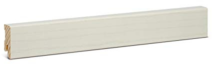 KGM Sockelleiste Modern Massivholz - Weiß, 2400 x 16 x 40 mm, 1 Stück | Fußleiste, massives Fichtenholz mit Echtholzfurnier, lackiert, für Holz-, Vinyl- & Designböden, mit Kabelführung, PEFC