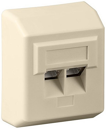 Goobay CAT5e DAP SUREFACE Aufputzdose 2 x RJ 45 geschirmt beige