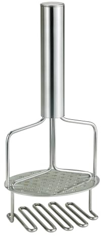 HIC Kitchen Dual-Action Potato Masher And Ricer, 18/8 Stainless Steel, Wire Masher With Built-In Ricer Disc For Extra-Creamy Potatoes