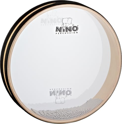 Nino Percussion Sea Drum Instrument - Mittelgroße Handtrommel für Kinder ab 5 Jahren - Durchmesser 10 Zoll (ca. 25 cm) - Siam Eiche, Natur (NINO34) | Musikinstrument für Kinder ab 5 Jahren, Durchmesser 10 Zoll, Siam Eiche