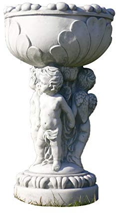Große Pflanzschale Engel Steinfigur Steinguss + inkl. original Pflegeanleitung von Steinfiguren Welt