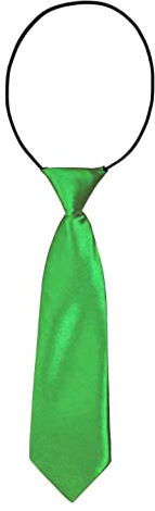 DonDon Corbata para niños con aire de seda brillada - 7 cm de ancho - con elástico - verde